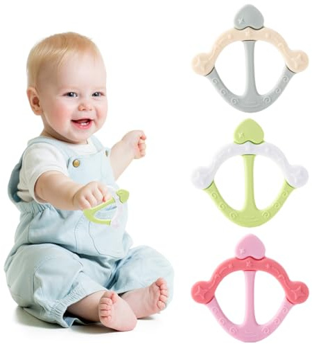 HABNI Moufle De Dentition En Silicone Alimentaire,3Pcs Jouet De Dentition Pour Bébé Aide À Prévenir Mitaine De Dentition Pour Bébé, Jouet Dentition Bébé Refrigerant, Tetine Grignoteuse Dentition Pour