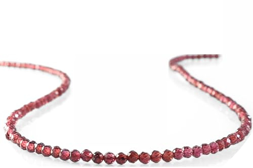 Echmeck Collier en Perles de Grenat Rouge pour Femme – Bijou Artisanal en Pierres Fines avec Rallonge en Argent Sterling 925 40cm+4cm – Cadeau Pierre de Naissance de Janvier