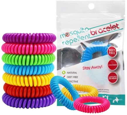 Mosquito Repellent Bracelet, 10 Pack Adjustable Insect Repellent Bracelet with Plant-Based Essential Oils, Waterproof Mosquito Bracelets for Outdoor Activities, Multi-Coloured