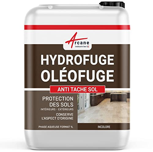 Anti-tache sol, traitement hydrofuge pour le sol, carrelage extérieur/intérieur : terre cuite,travertin, graisse - 1 L (jusqu'à 5m²) - ARCANE INDUSTRIES