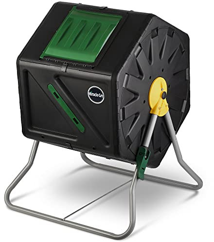 Miracle-Gro Kleiner Komposter - Kompakter Einzelkammer Outdoor Garten Kompost Bin Heavy Duty - UV Protected Turning Barrel Tumbling Composter (27,7 Gallonen)