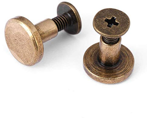 20 Stück Rohrnieten, flacher Kopf, Messing, Schrauben, Muttern, Nieten, Kappe, Zubehör, Leder, Handwerk, Nieten (8 mm)