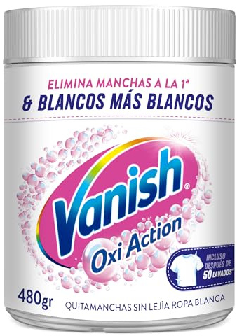 Vanish Oxi Action - Quitamanchas y Blanqueador en Polvo, Sin Lejía - 480gr