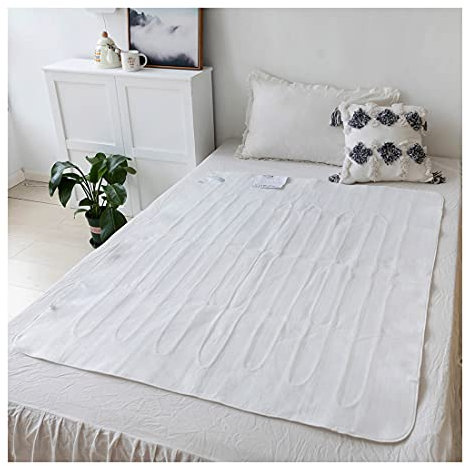 Electric Blanket Heated SINGLE Under Bed Comfort Detachable Controller with 3 Heat Settings Polyester White Super Cosy Washable Fleece Heated Blanket Throws Pad Coverlet Mantle (140x70cm)