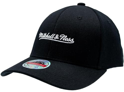 Mitchell & Ness Script Logo Baseballkappe - Schwarz/Weiß, Classic Red Snapback (größenverstellbar)
