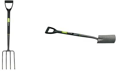 Draper 88789 Fourche de Jardin en Acier Carbone & Draper 88792 – Pelle en Acier au Carbone 1 - Pack