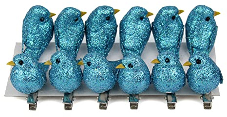 ISAKEN Uccelli Artificiali 12 Pezzi, Mini Uccellini Decorativi Finto Uccello Artificiale Piuma Uccello Modello Uccello Uccellini Finti Uccelli Statuette Uccelli Decorativi Artificiali per Artigianato