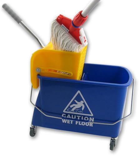 Axis Line Secchiello con mop pressa, secchio da 17 litri, carrello per la pulizia con pressa, sistema a 2 scomparti, per la pulizia con mocio