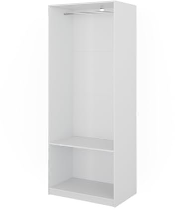 Vicco Kleiderschrank Elmo, Flügeltürenschrank, Weiß, 80 x 200 cm