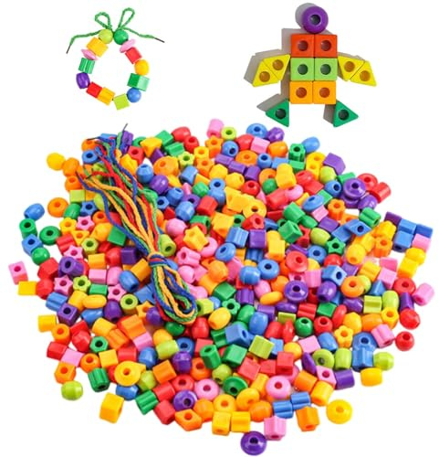 QXCFTW Fine Motor Skills Toys, Threading Toys, 120pcs Bead Threading for Toddlers, for Kids 5 6 7 8 Year Old Fine Motor Skills Activities, Great Learning Games for Preschool Learning Activities