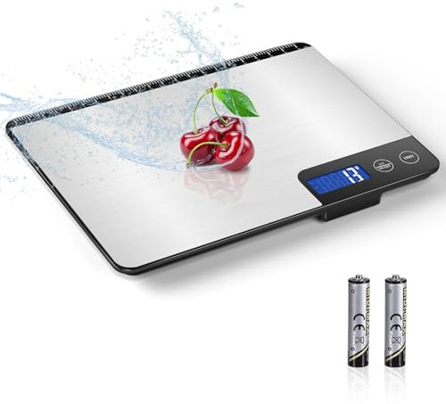 Large Digital Kitchen Scales 15kg, Precision Food Weighing Scale with 1g Accuracy, Optimized Auto Shutdown (3, 10 & 60 Mins), LCD Display, Grams & Oz, Ideal for Home Use, Cooking & Baking