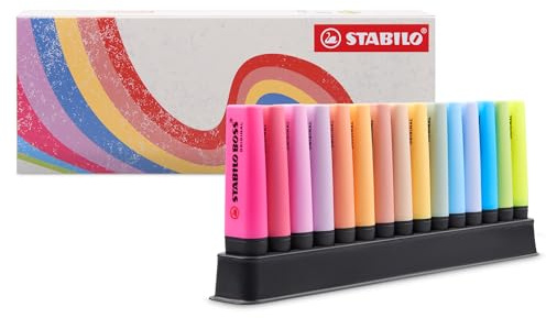 STABILO - Textmarker - BOSS ORIGINAL - 15er Stifteset mit Schreibtischorganizer - 3 Leuchtfarben, 9 Pastellfarben und 3 Textmarkern in natürlichen Tönen -