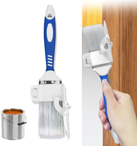 Paint Edger & Cutting in Brush - Smooth Handle Tool for Interior Walls, Concealed Corners,Home Office Wall Ceiling Edges & Trim | Handheld Edging Brush for Clean Cut Lines & Detail Painting