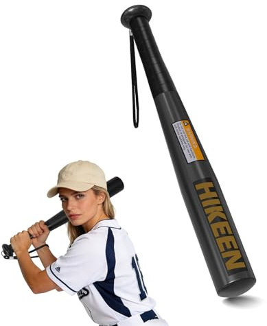 BOOSTEADY Mazza da Baseball in Acciaio Robusto con Impugnatura Antiscivolo e Laccio Paracord, 43 cm, Compatta e Portatile, Nero