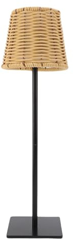 Acouto Lampada da Tavolo a LED Intrecciata, Controllo Touch Ricaricabile, Luce Dimmerabile con 3 Temperature di Colore, Ideale per Soggiorno, Camera da Letto, Bar, Campeggio (BLACK)