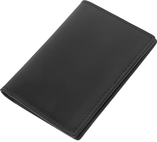 TEHAUX Porte-Cartes Léger Noir et Résistant à l'usure de Visite en Cuir de Vachette pour Occasions Formelles et Séminaires