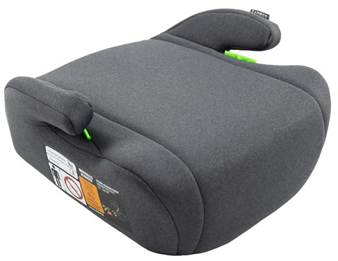 Zamboo rialzo auto i-Size 125–150 cm | fissaggio con cintura a 3 punti, omologato ECE R129/04 | alzatina auto bimbi imbottito con rivestimento sfoderabile e lavabile – grigio