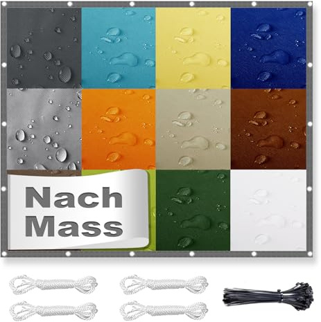 Sonnensegel Rechteckig Nach Maß Anfertigen mit ösen, Balkon-Sichtschutz Wasserdicht UV-Schutz, Länge 50-600 cm, Breite 100-600 cm, individuell anpassbar in 10 cm Schritten, für Balkon Terrasse