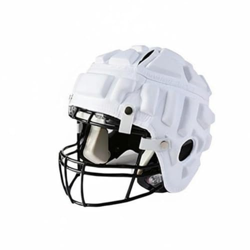Wsymxuo Copertura Casco da Football Americano Anti-Graffio Protezione Casco da Football Americano Antiurto Copricapo Rugby EVA per Partita, Allenamento , Bianco