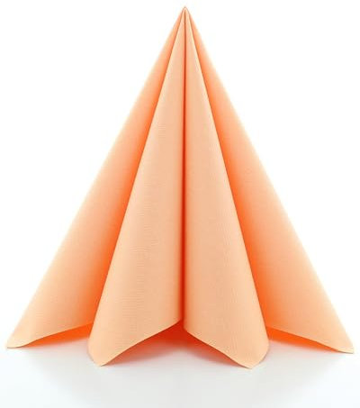 Sovie HORECA Airlaid Serviette in APRIKOT, 40 x 40cm, 1/4 Falz, 50 Stück, hochwertige Einwegservietten in Stoffoptik für Gastronomie Hotel Catering und elegante Tischdekoration