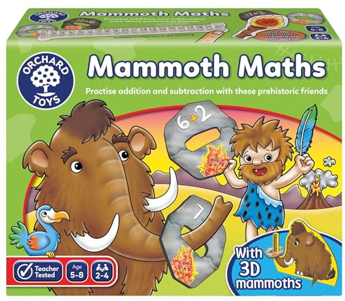 Orchard Toys Mammoth Maths Game, Educational Addition and Subtraction, Magic Viewer Reveals the Answer, Educational, Fun and Interactive, Age 5-8