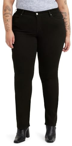 Levi's Women's Plus Size 314 Shaping Straight Jeans, Soft Black 2, 18 L