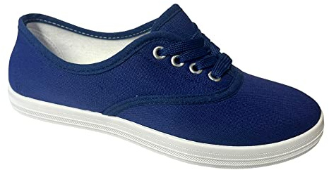 sole london Ladies Flat Plimsolls Lace Up Canvas Trainers Womens Casual Pumps Lightweight Girls White Fashion Sneakers Comfortable Everyday Walking Shoes