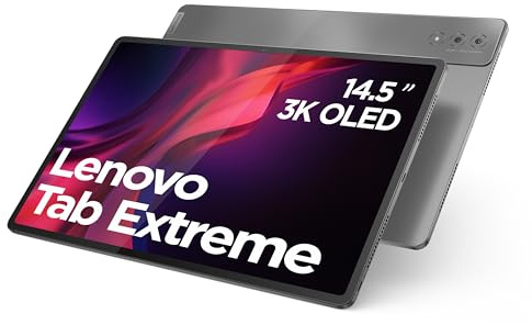 Lenovo Tab Extreme - Tablette Tactile 14.5'' OLED(de MediaTek Dimensity 9000, 8Coeurs, 12Go RAM, 256Go UFS, Android 13, WiFi6E + Bluetooth) - Gris Foncé - Stylet - Housse de Protection - USB Type C