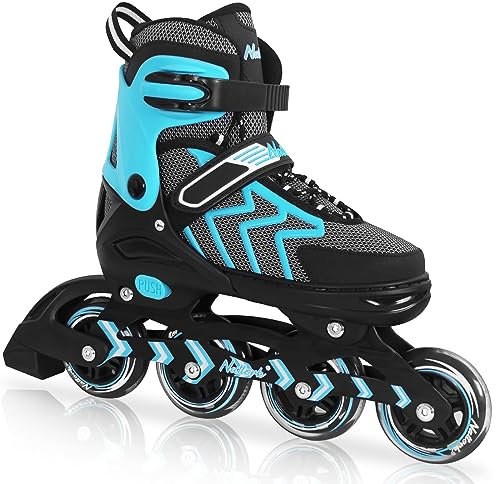 Nattork Adjustable Blades Rollschuhe für Erwachsene Frauen und Männer, Outdoor Indoor Teal Inline Skates für Mädchen und Jungen, Anfänger, Größe 42-45