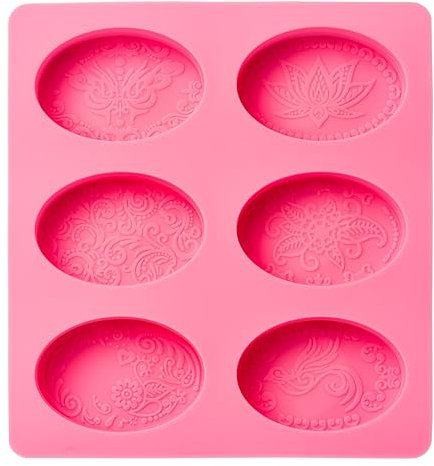 NPEX Silikon Seifenform – 6 Hohlräume – Silikonformen für Seife – Silikonform oval für handmade Seife, DIY Formen, Kuchen, Backen, Schokolade