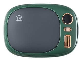 Buhelyc Calentador De Manos Retro 2 En 1, Calentador De Manos Portátil Recargable por USB, 2 Configuraciones De Calefacción, Calefacción De Doble Cara, Regalo, para Exteriores, Viajes(Color:A)