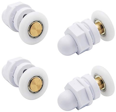 4 Stück Ersatzteile Duschkabinen Rollen, Duschtürrollen 25mm Ersatzteile Rollenführung Dusche Duschkabine Rollen Ersatzrollen Duschtür Rollen Schiebetür Rollen Für Badezimmer Zubehör, Duschtür