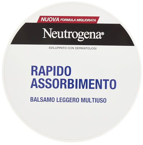 Neutrogena Formula Norvegese Balsamo Leggero Multiuso Rapido Assorbimento, Crema corpo, viso e mani, Crema mani riparatrice con 10% Glicerina, Crema corpo idratante pelle secca e normale, 200 ml