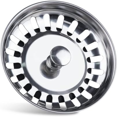 Sink Plug Replacement - 78 MM Kitchen Sink Strainer to Block Waste - Made with 304 Stainless Steel & Rust Free Sink Plug by Zuvo, Silver
