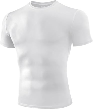 Niksa 1/2/3 stycken funktionella tröjor män, kompressionströja män, kortärmad sportskjorta rund hals, ventilerande löpartröja för löpning träning fitness