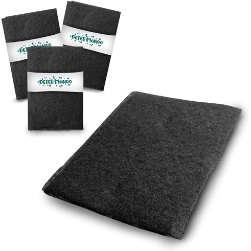 Filtro Cappa Cucina Universale, 3 Pezzi, 40x80 cm, Nero, 100% Poliestere, Lavabile a Mano, Tagliabile, Inodore, Atossico, Ecologico, Made in Italy, Facile da Installare