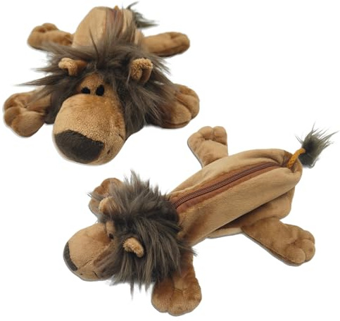 BSITSSS Trousse Lion 3D, Trousse Crayon avec Fermeture à Glissière, Kawaii Lion Animaux Peluche Etui Stylo Moelleux Trousses Scolaire pour École Bureau College Stylos Crayons Feutres