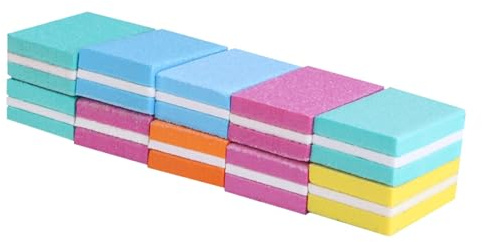 EXCEART Lima per Unghie in Spugna 10 Pezzi Quadrata Strumento per Nail Art Leggero e Portatile Raspa per Unghie per Manicure e Levigatura Adatta per Quotidiana Colore Colore Casuale