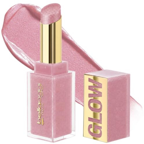 bellaoggi Glow Affair Rossetto Luminoso SOFT ROSE - Lip Gloss Labbra - Lucidalabbra con Perle di Vetro Finish 3D - Colore Modulabile - Idratante con Acido Ialuronico - Made in Italy
