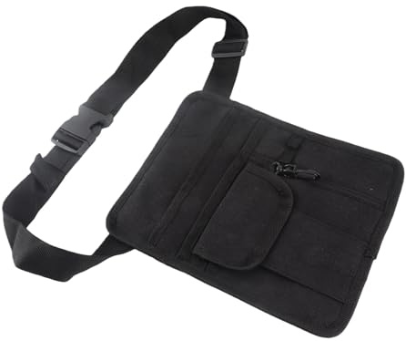 Duokon Sac de Ceinture de Serveur, Sac de Taille de Serveur en Toile Imperméable avec Boucle de Ceinture Réglable, Plusieurs Poches de Rangement, 20,5 X 25,5 Cm, pour Les Serveurs de Restaurant, la