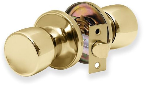 XFORT Set Pomelli Di Passaggio, Maniglia Per Porte Design Tulip Per Porte Interne, Ideale Per Stanze Che Non Necessitano Di Chiusura Come Corridoi, Salotti, Cucine E Ripostigli (Ottone lucido)