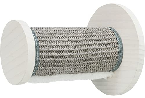TRIXIE Kletterstufe zur Wandbefestigung, Sisal/Holz, Grau, Katze, 18x18x22 cm, Innenbereich