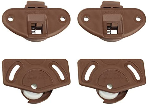 cyclingcolors 2x Ruote Rulli per ante scorrevoli carrello guida plastica scorrevole porte armadio, Marrone