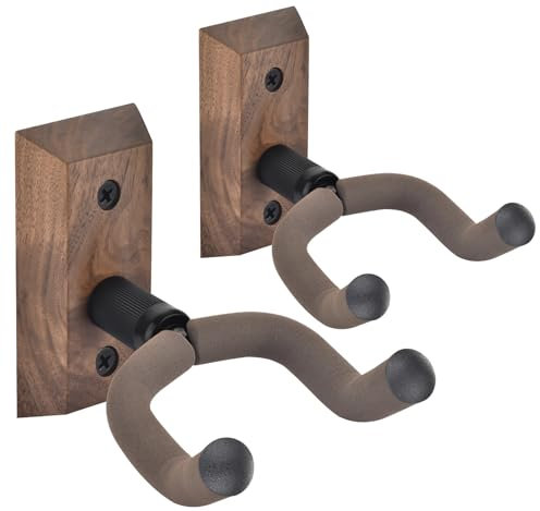 MOREYES Gitarren-Wandhalterung, 2 Stück, Gitarrenaufhänger mit verstellbaren, weichen Gitarrenhaltern für alle Gitarren, U-förmige Gitarren-Wandaufhänger für Akustikgitarre, Bass, einfach zu
