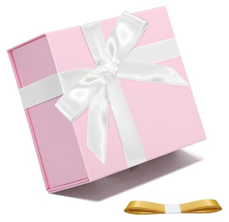 20x18x8 cm Rosa Geschenkbox für Geschenke mit Magnetverschlussdeckeln und Bändern, Geschenkboxen für den Heiratsantrag, Hochzeit, Halloween, Weihnachten, Geburtstagsgeschenk