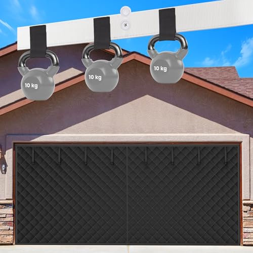Patented Garage Door Screen for Winter，Duraflex Kits for Door Curtain,Garage Door Insulation Kit, Magnetic Thermal Insulated Door Curtain for Garage Door Cover, Blanket Weatherproof(16 * 7Ft)