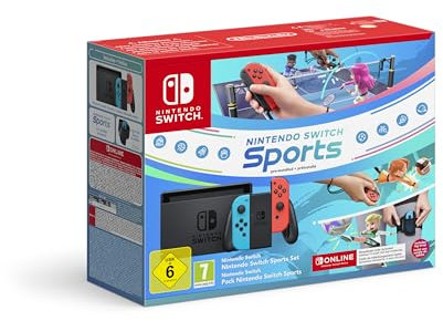 Nintendo Switch-Konsole Neon-Rot/Neon-Blau Switch Sports + 12 months NSO