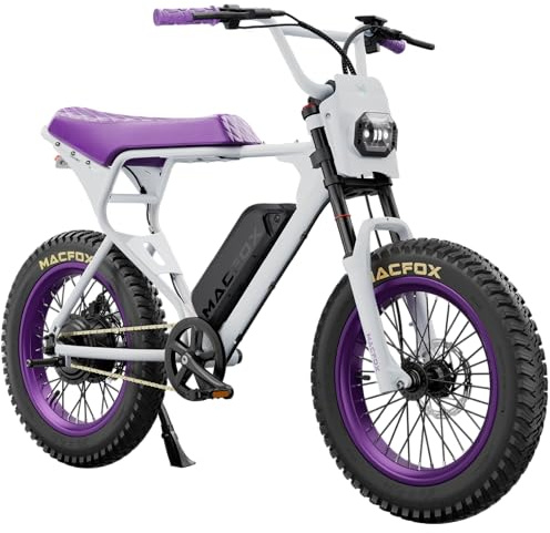 MACFOX X1S 2026 Ebikes for Adults, 750W Electric Bike Wheelie 20 MPH Max Speed, 28 Miles Range(PAS1), 20x4 Fat Tires, City/School Commuting Electric Bike (UL2849, Class-2) (White- Standard)