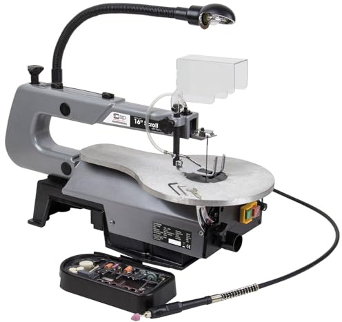 SIP 16 Flexi-Drive Scroll Saw 90W Variable Speed 550-1600spm 0-45° Table 64pc Kit