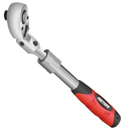 FIRSTINFO F3222NC | 3/8 Chiave a cricchetto reversibile | 72 Denti | Estensibile 260-360mm